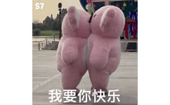 S7 我要你快乐(粉色熊 GIF 表情包)