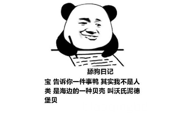 舔狗日记：宝 告诉你一件事鸭 其实我不是人类 是海边的一种贝壳 叫沃氏泥德堡贝