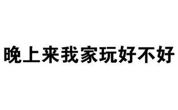 晚上来我家玩好不好 - 纯文字表情包