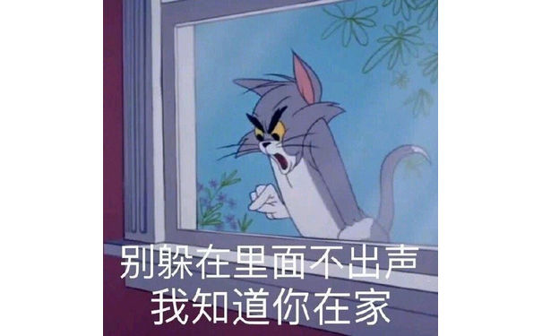 汤姆猫：别躲在里面不出声，我知道你在家