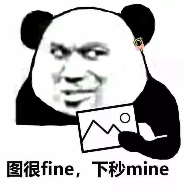 熊猫头盗图：图很fine，下秒mine