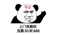 熊猫头上门洗吹剪：洗剪30吹888