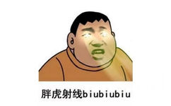 胖虎两眼发出射线：biubiubiu