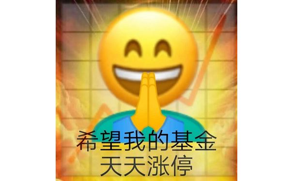 佛光普照的笑脸emoji双手合十祈祷：希望我的基金天天涨停