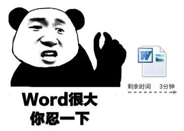 熊猫头手暗示：word很大