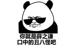 熊猫头戴着墨镜：你就是薛之谦口中的丑八怪吧！